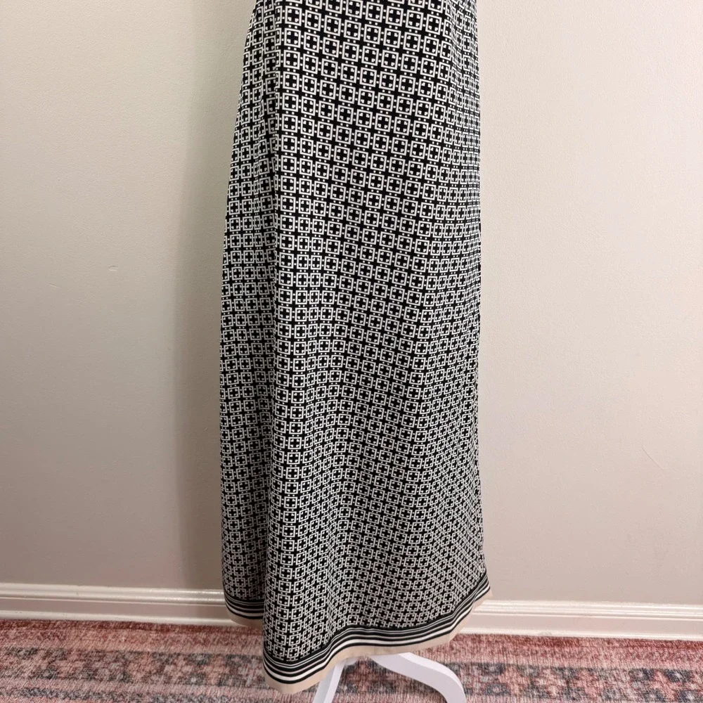 Abercrombie Fitch Geometric One Shoulder Maxi Dress Tie Detail Lined Size XSP